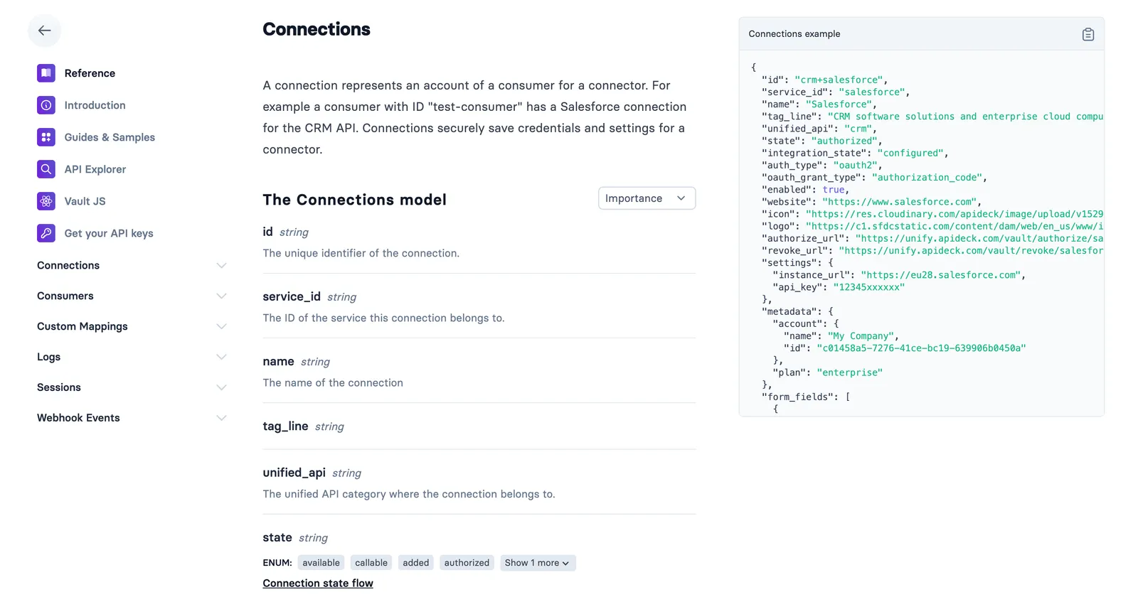 The Apideck Vault API reference, listing the Vault endpoints and webhook events.